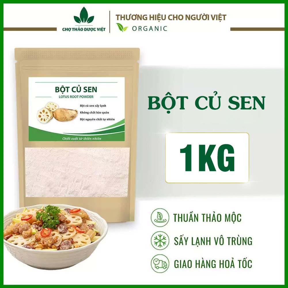 Bột củ sen nguyên chất 1Kg ( Bột củ sen dưỡng nhan, mix hạt dinh dưỡng phù hợp cho người ăn kiêng) - Chợ Thảo Dược Việt