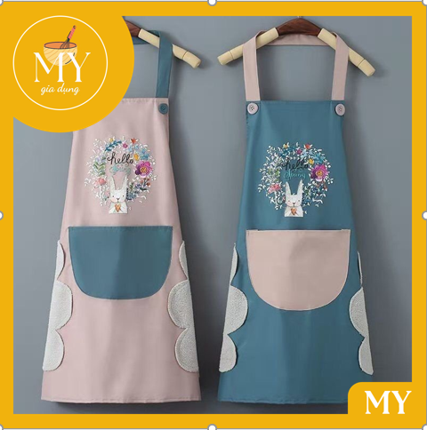 Tạp Dề Chống Thấm Nước Dễ Thương Có Túi Lớn - Tạp Dề bếp nấu ăn thời trang cho người làm bếp