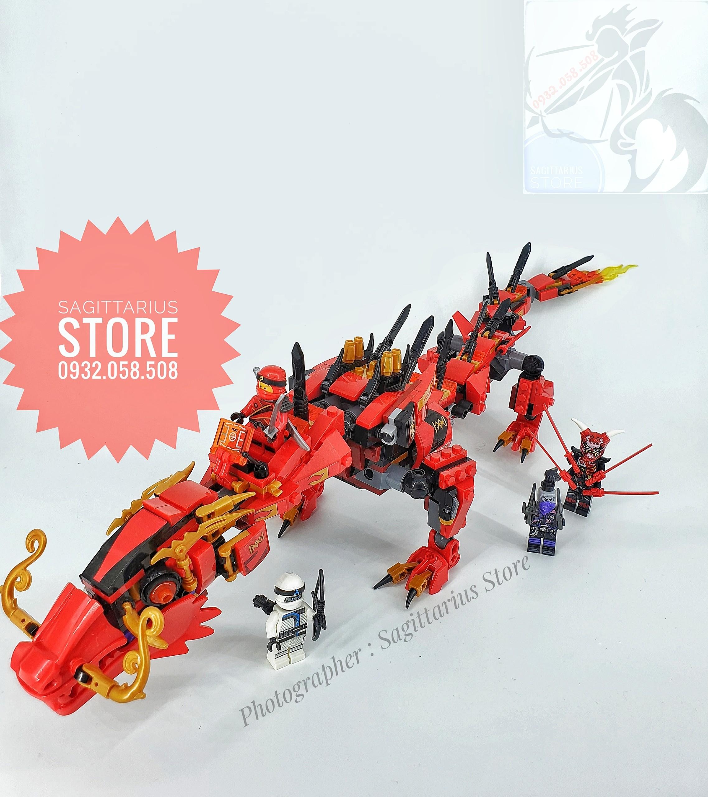 [HCM]Bộ Lego Zimo ZM4011 Lắp Ráp Rồng Ninja ( Đỏ - 538 Mảnh )
