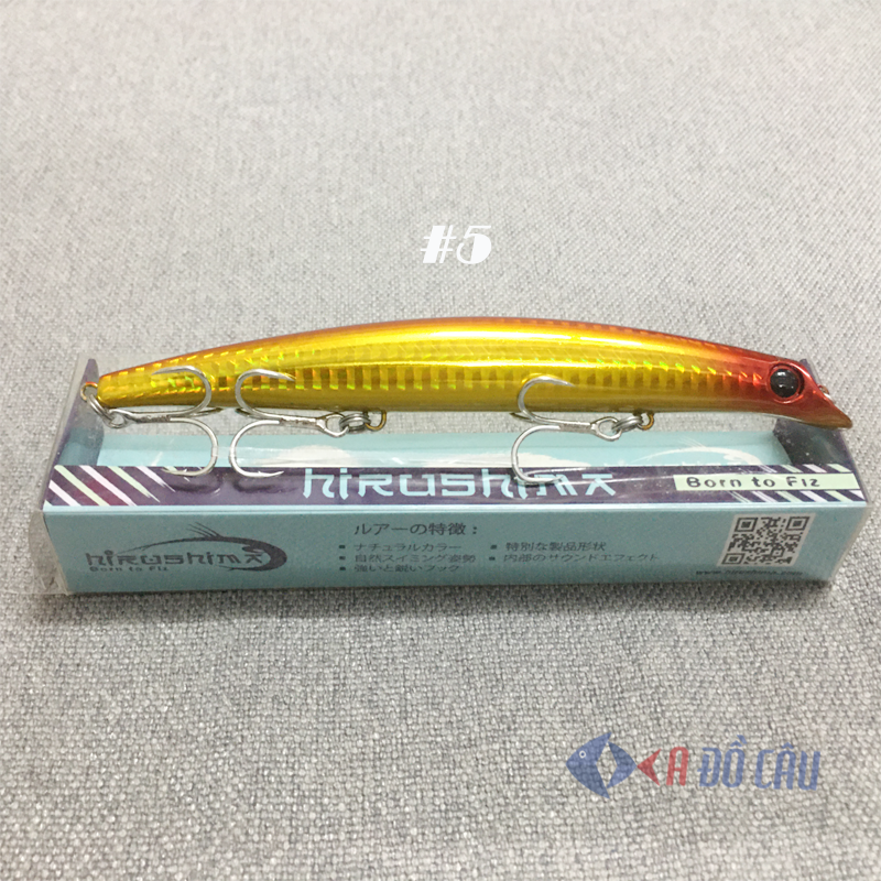Mồi câu cá chẽm Hirushima Minnow Lipless 130 Pro