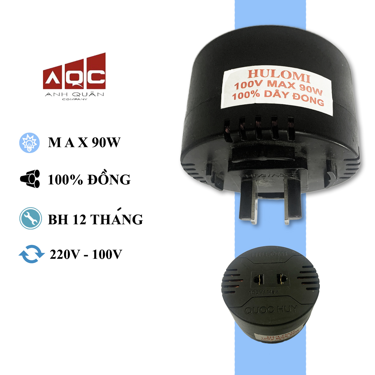 Bộ đổi nguồn 220v sang 110v 100v công suất dây đồng cao cấp chuyển điện 220v - 100v 110v
