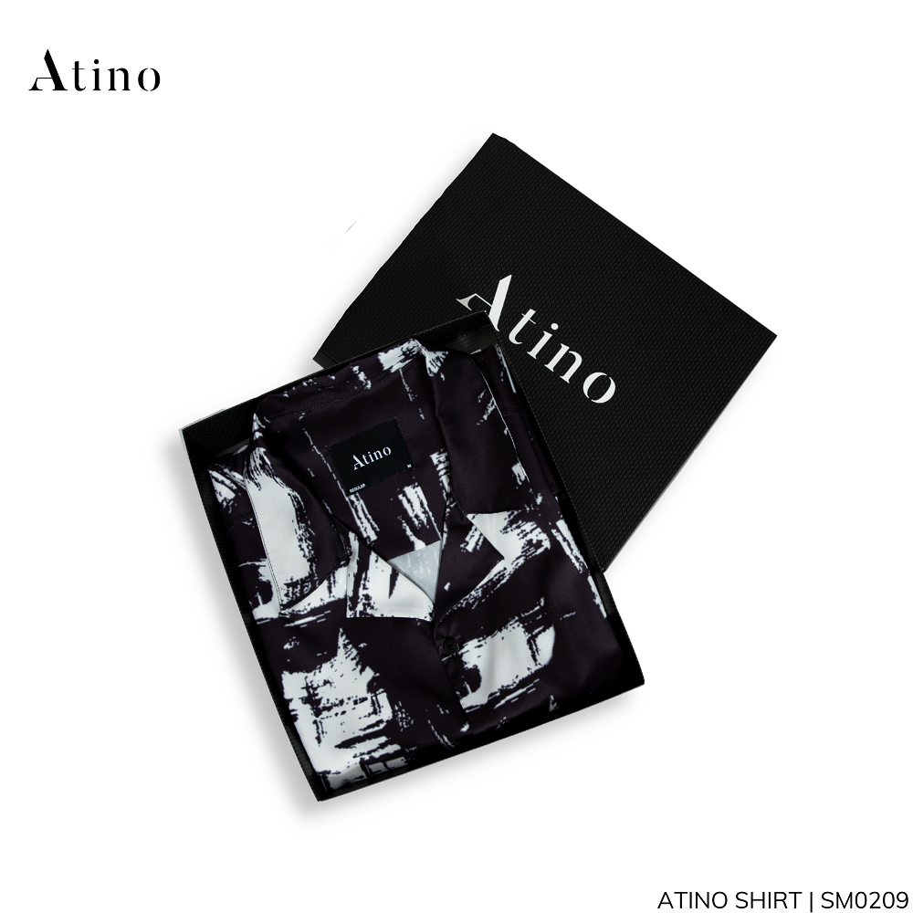 Áo sơ mi cộc tay nam ATINO vải lụa form regular SM0209
