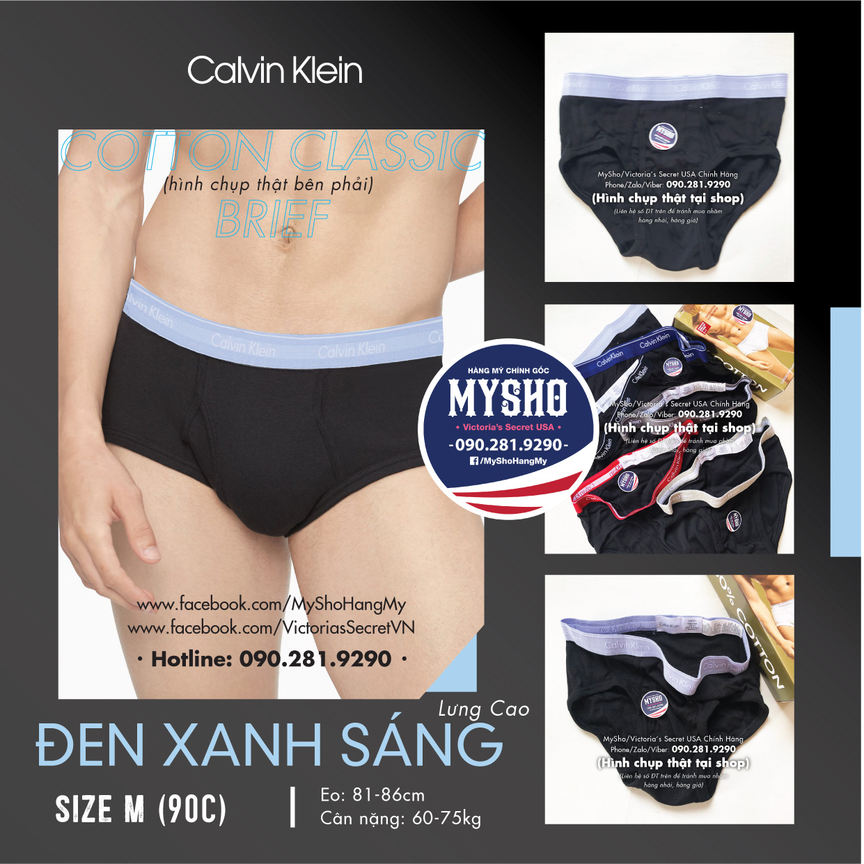 Size M - Nhiều Mẫu Lựa Chọn Quần lót CK Nam chính Hãng Mỹ - Với chất liệu