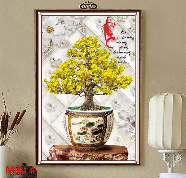 Tranh Laminate Tráng Gương - Tranh Treo Tường Cây Mai Vàng
