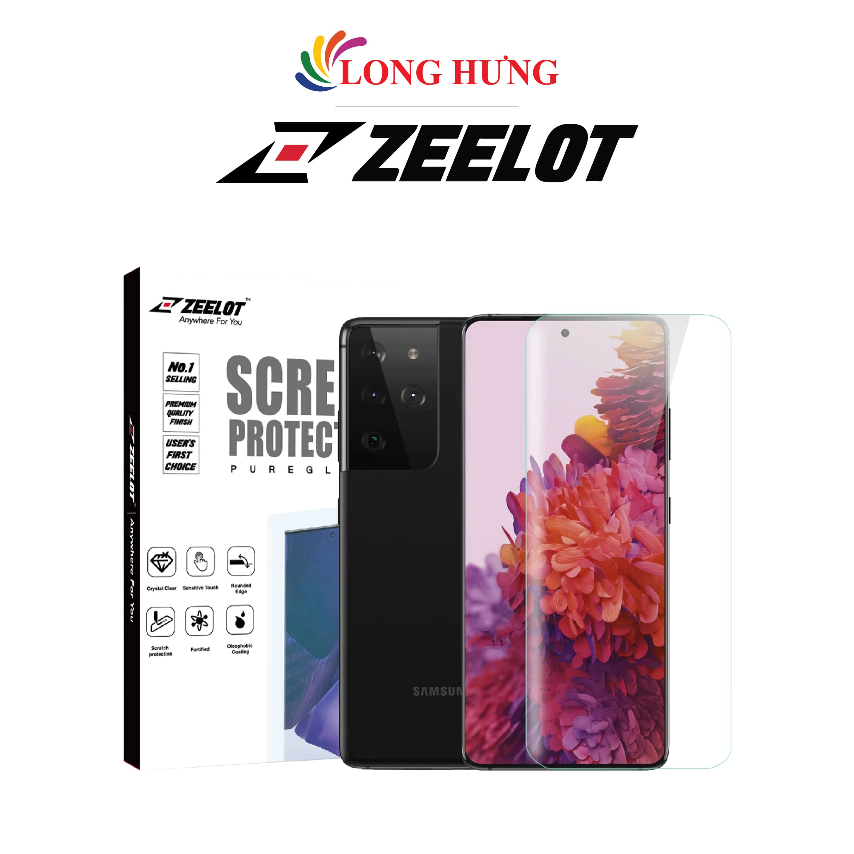 Dán màn hình cường lực Zeelot Samsung Galaxy Note 20/Note 20 Ultra/S21+/S21 Ultra/A52/A72 - Hàng chính hãng - Dành cho dòng Samsung Chịu lực tốt Bảo vệ màn hình hiệu quả