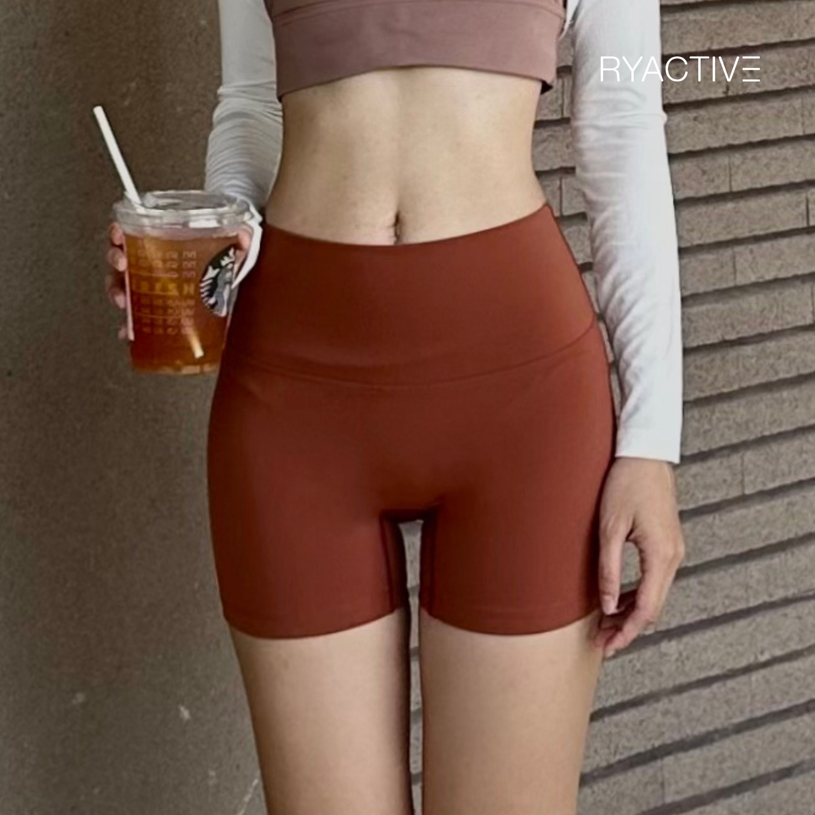 Quần biker ngắn thể thao RYACTIVE - SHORT BIKER Orange