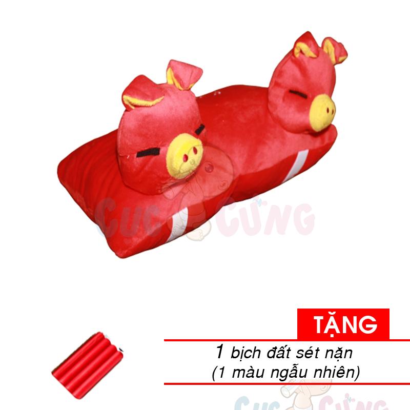 Gối đi xe máy 2 đầu (nhiều hình) Tặng 1 miếng đất sáp màu ngẫu nhiên - goi di xe may cho be