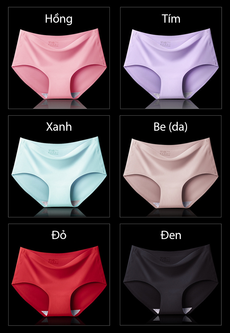 Combo 6 Quần Lót Nữ Đúc Su Lụa Không Đường May- New Thoi Trang