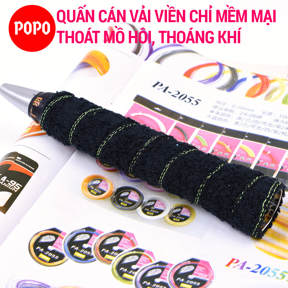 Quấn cán tennis chất liệu vải viền chỉ GY110 thoáng khí, thoát mồ hôi, độ bám cao