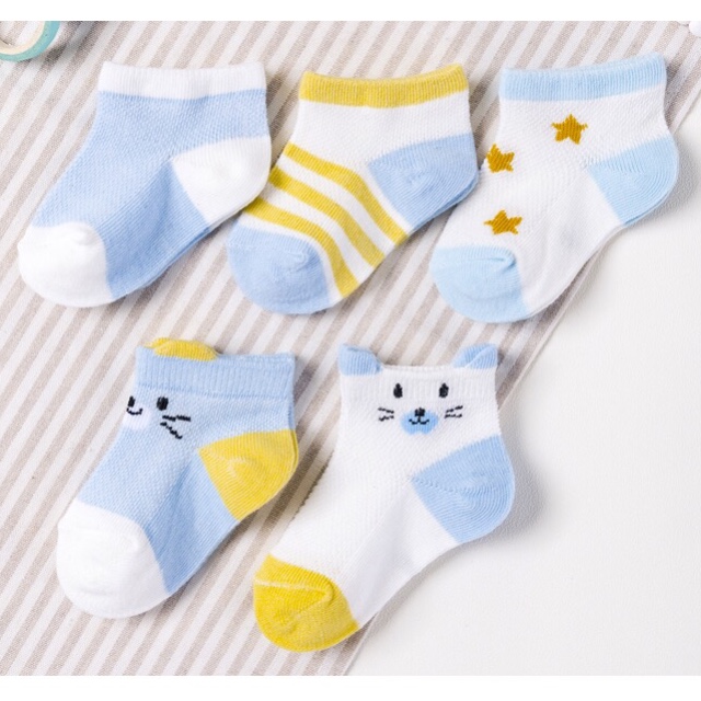 Set 5 đôi tất Kid Sock lưới thông hơi cho bé