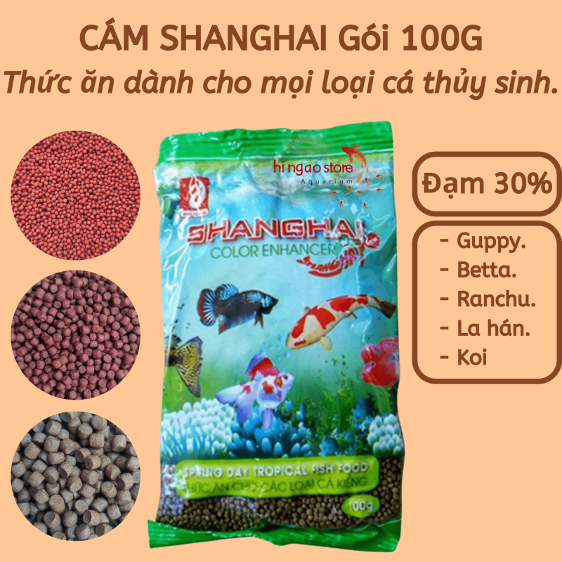 Cám SHANGHAI gói 100g - Thức ăn cho các loại cá cảnh | Hingaostore.