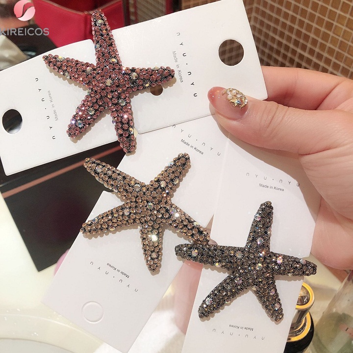 [HCM]Kẹp Tóc Ngôi Sao Biển Lớn Đính Đá Cao Cấp Sang Trọng - kireicos