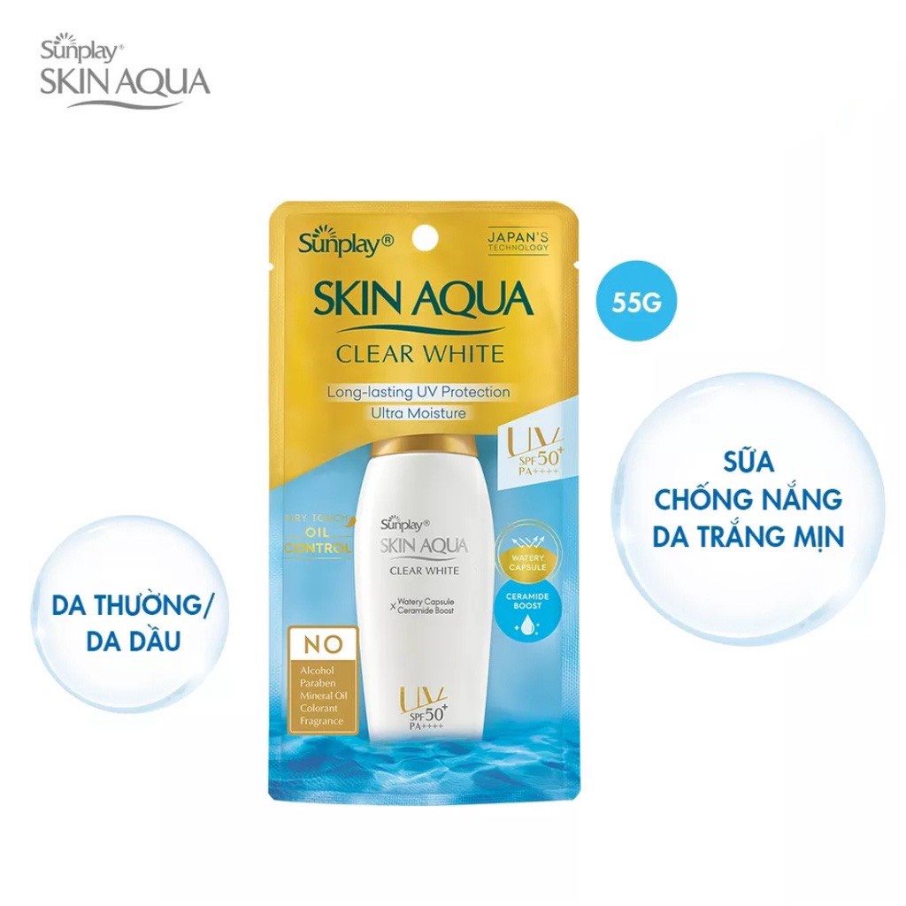 Sữa Chống Nắng Dưỡng Trắng Sunplay Skin Aqua Clear White SPF50 loại 55g