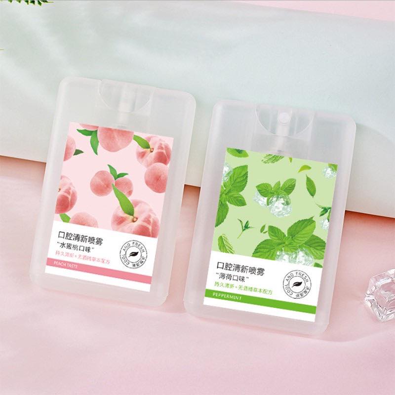 Xịt thơm miệng heyxi vị đào, trà xanh thơm mát