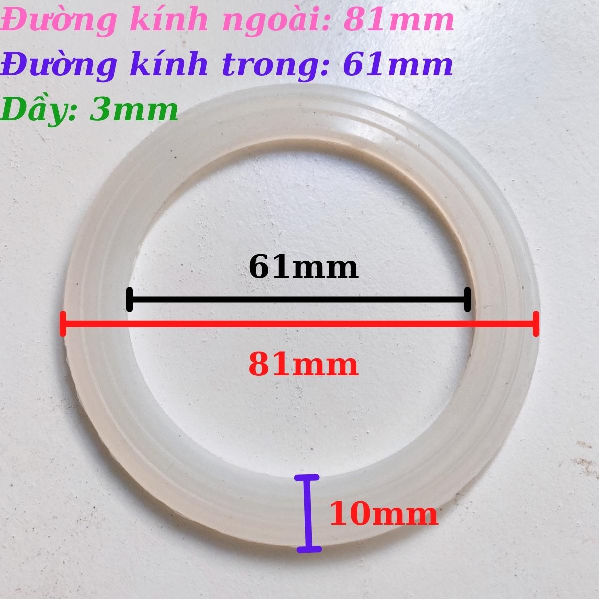 Gioăng silicon dùng cho máy xay sinh tố, ron cấu tạo bằng cao su thiên nhiên, đàn hồi tốt, đường kính từ 7.9 đến 8cm, hàng nhập khẩu chất lượng tốt thay thế cho các loại máy xay trên thị trường