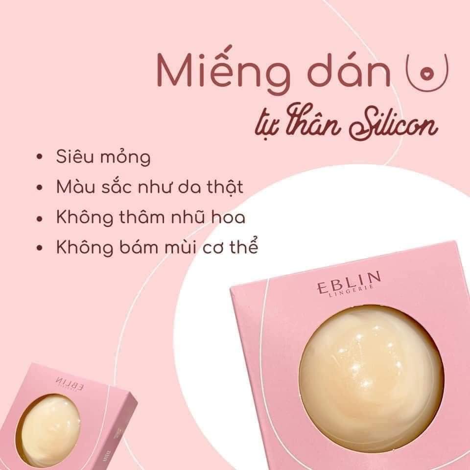 Miếng dán ngực silicon nhiệt tự thân EBLIN dán ti siêu mỏng ôm