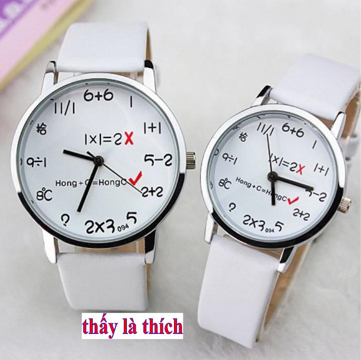 Combo 2 chiếc đồng hồ mặt số toán học