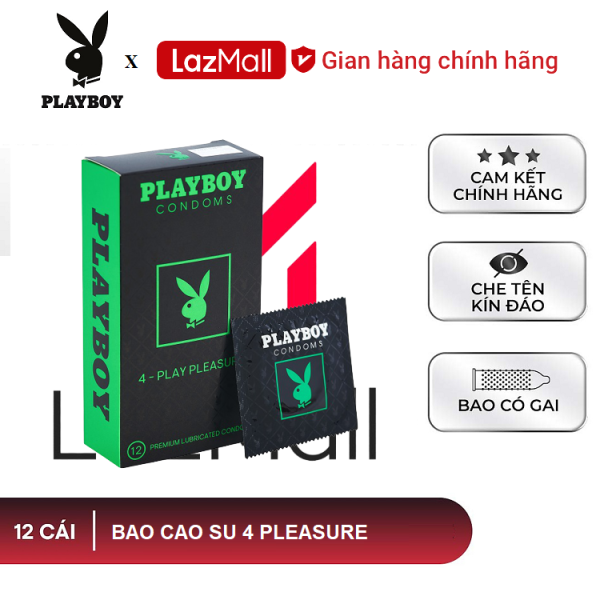 [ Playboy ] Bao cao su Playboy 4 Pleasure 12 bao - Gân và Gai nổi kết hợp tăng khoái cảm.