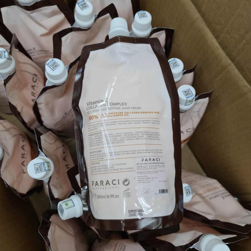(Chính hãng công ty) HẤP COLLAGEN SIÊU MỀM MƯỢT FARACI 500ML