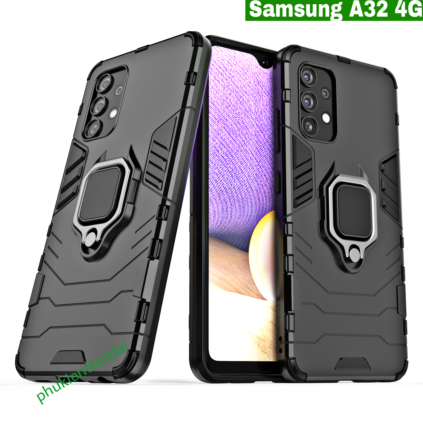 Ốp lưng Samsung A32 / A32 4G Iron Man Iring chống sốc giá đỡ xem phim