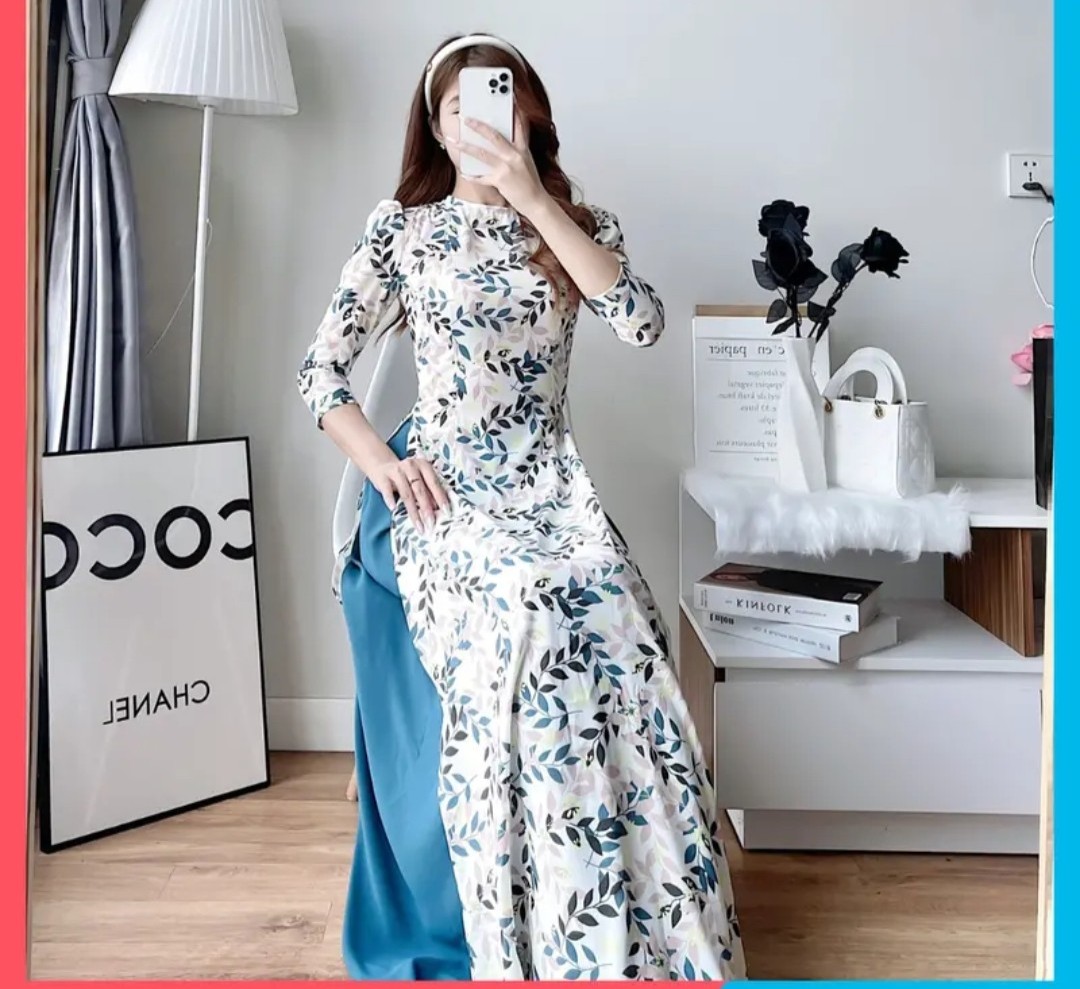 ÁO DÀI LÁ XANH KÈM QUẦN