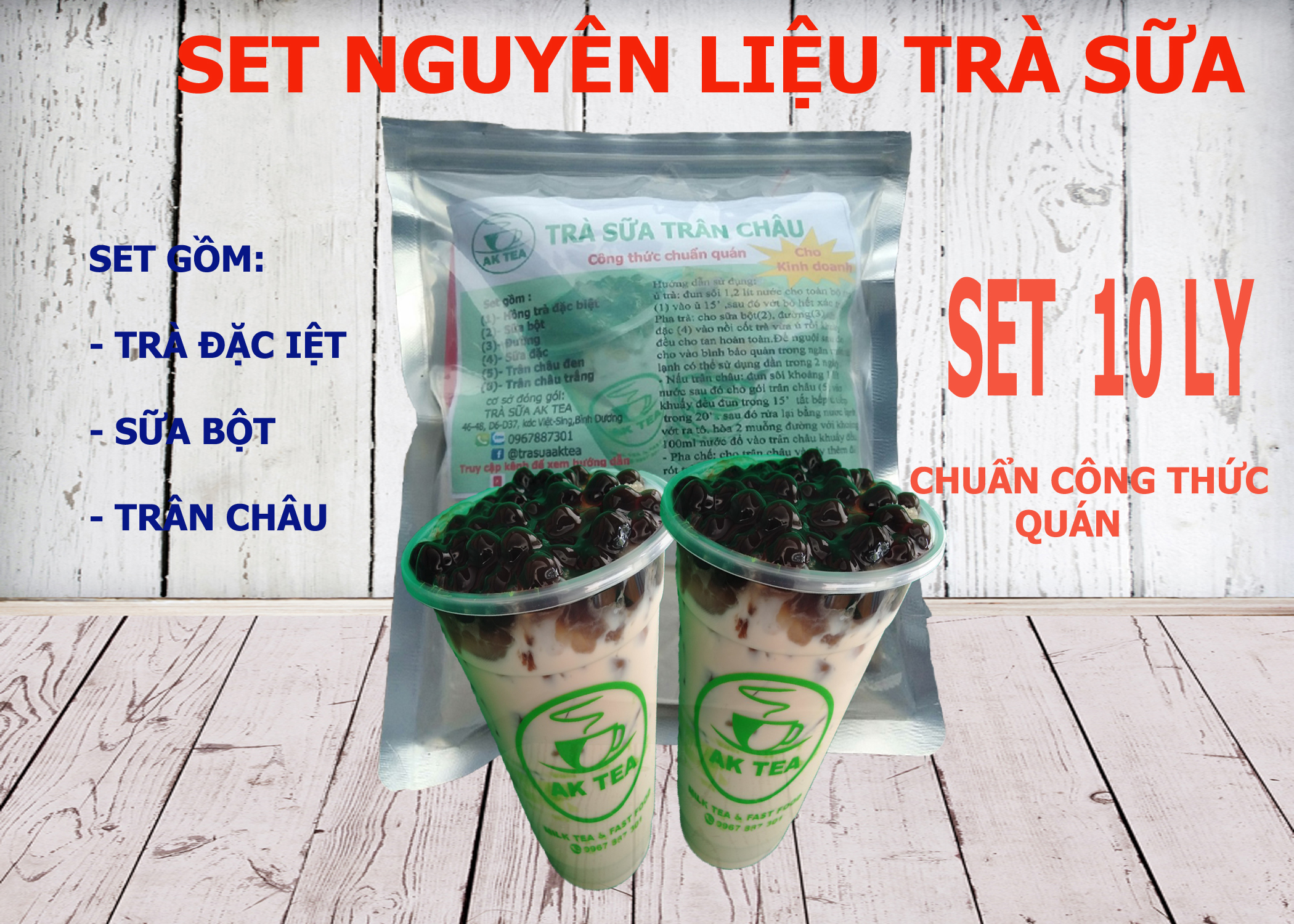 SET NGUYÊN LIỆU TRÀ SỮA TRÂN CHÂU