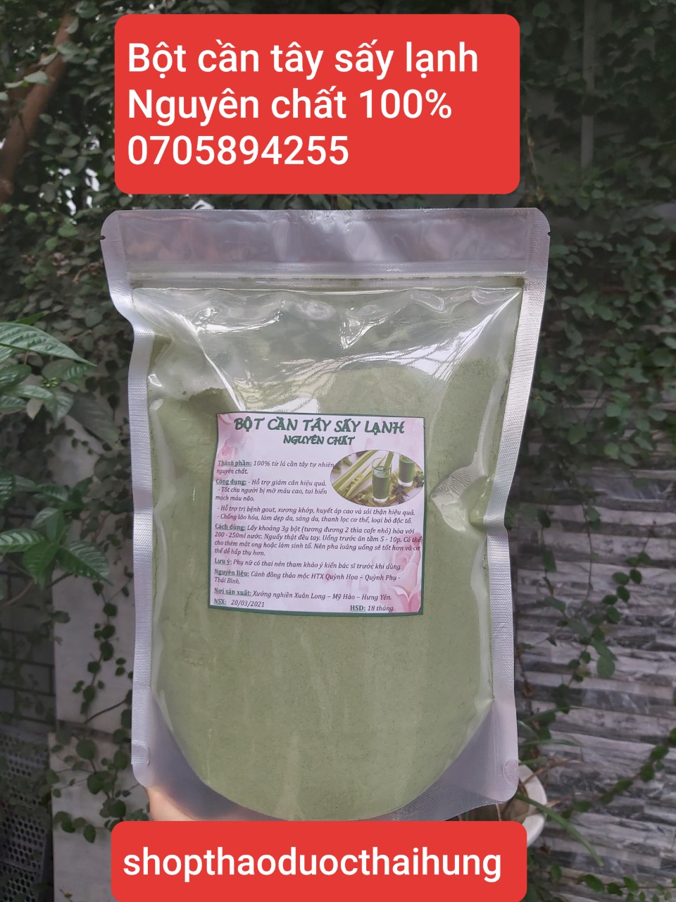 100gr bột cần tây sấy lạnh nguyên chất 100%