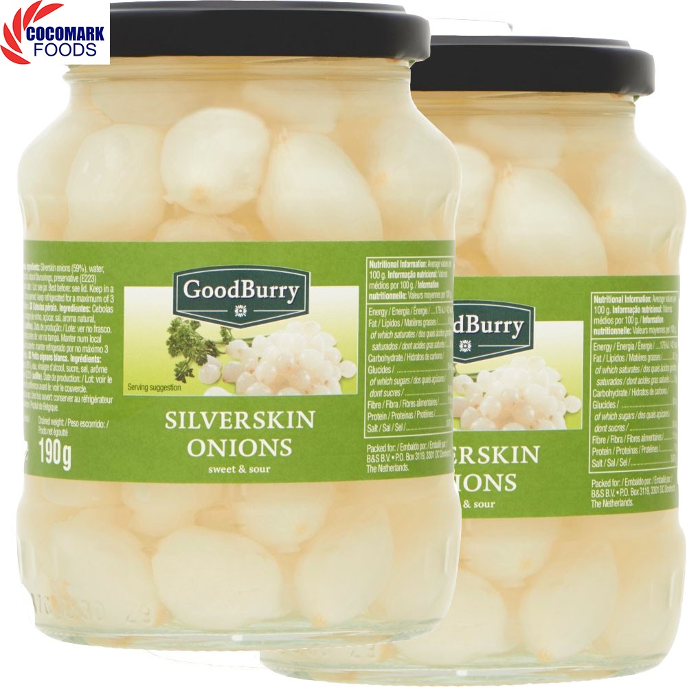 Bộ 2 Củ Hành Ngâm GoodBurry Silverskin Onion 320g