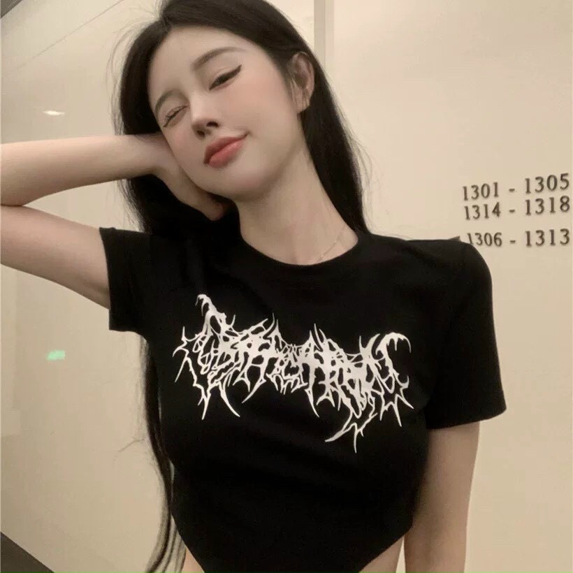 ÁO CROPTOP THUN CỔ TRÒN IN HÌNH SIÊU HOT