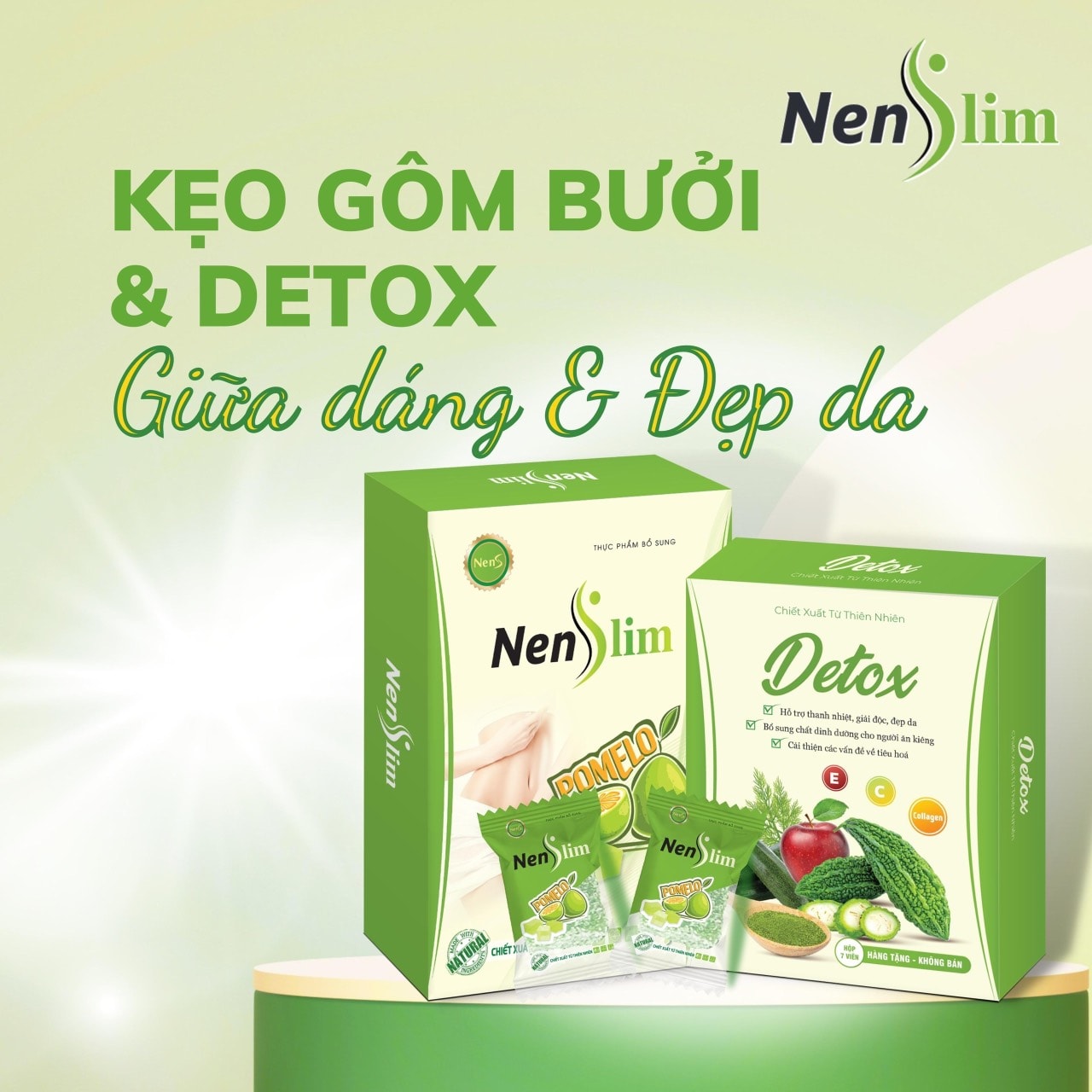 [FREESHIP TỪ 11K] Kẹo Gôm Bưởi Giảm Cân, 1 hộp 8 viên,