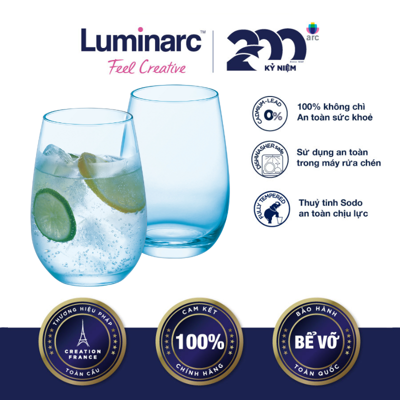 Bộ 6 Ly Thuỷ Tinh Luminarc Maine Sky Blue