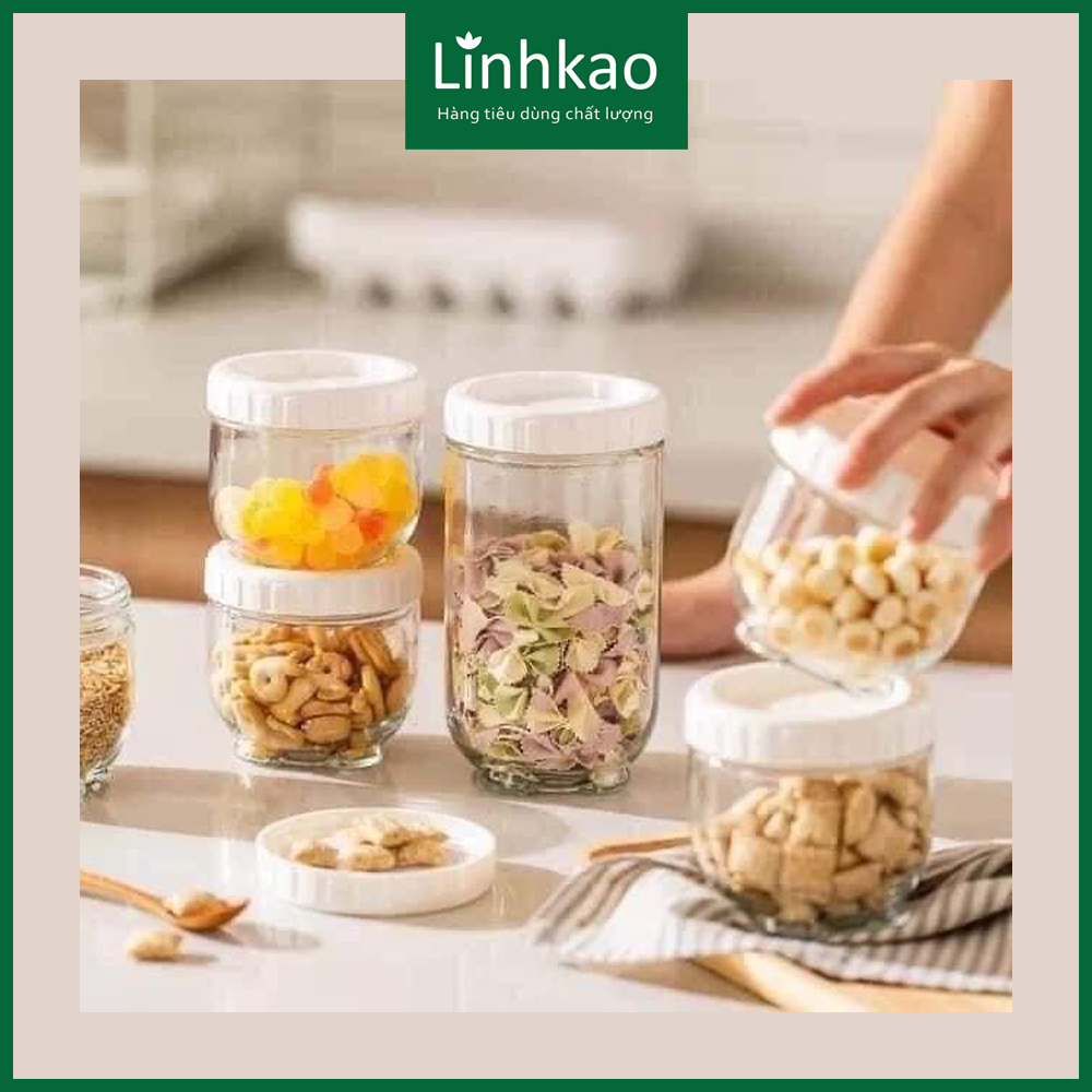 Bộ 3 lọ thủy tinh nắp vặn trắng Unilever