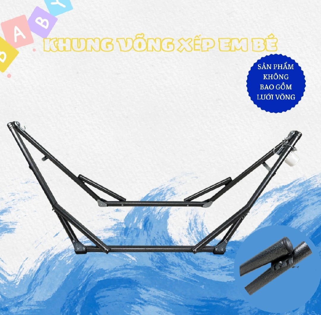 Bộ khung võng xếp cho bé +lưới võng