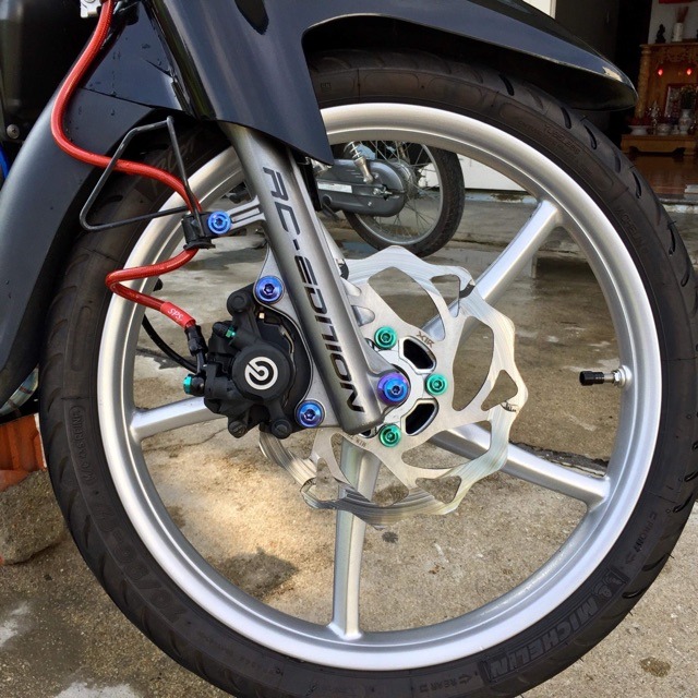 2 Tem DECAL dán phuộc phản quang RC EDITION,dán ốp gắp,mặt nạ xe siêu đẹp