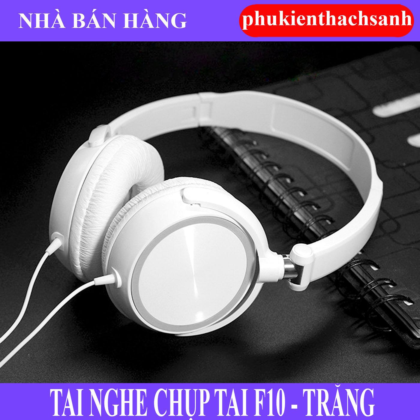 Tai nghe chụp tai F10+ màu Trắng (gấp gọn được)