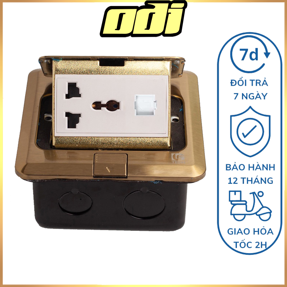 Ổ cắm âm sàn 3 chấu kết hợp cổng lan rj45 lg-j28t-2
