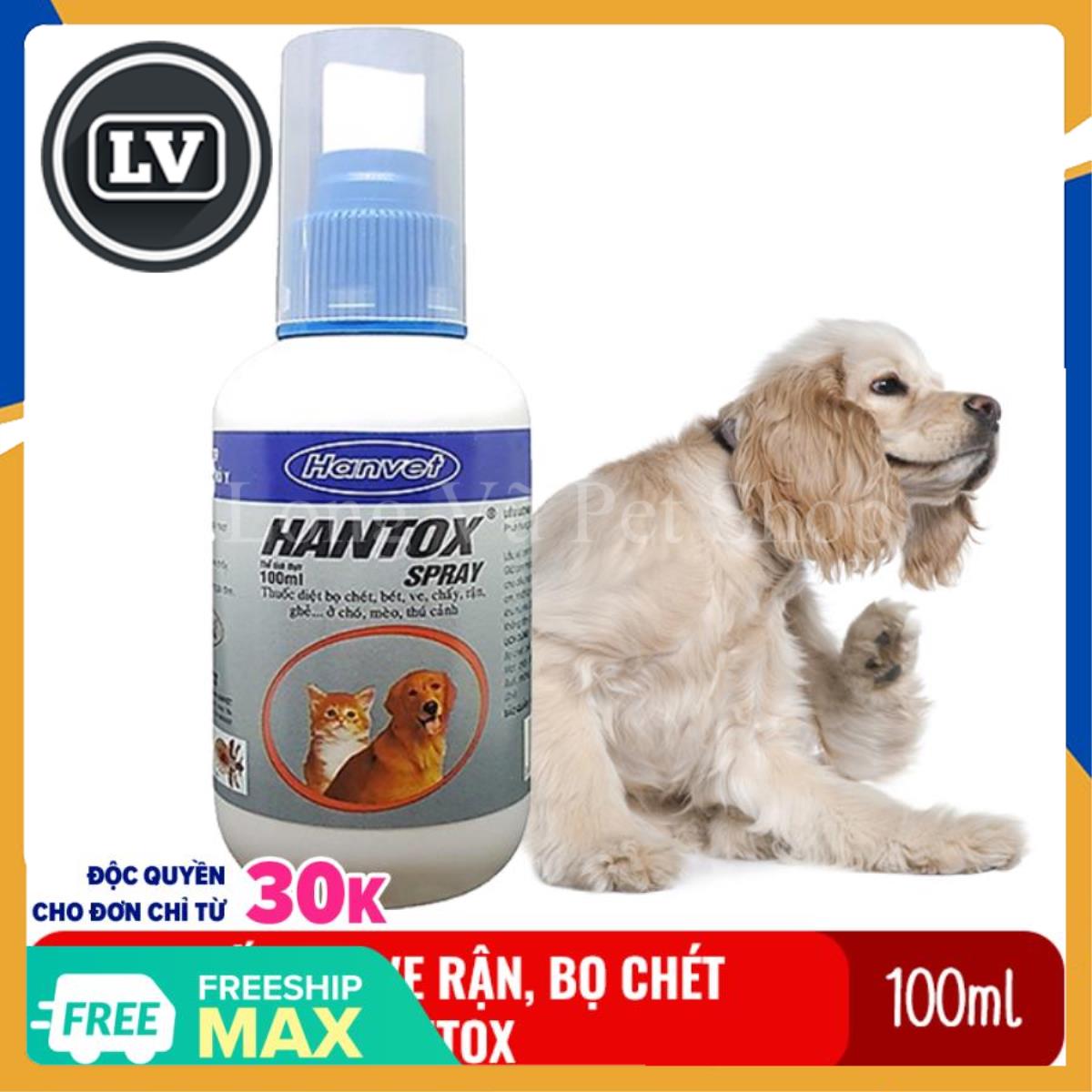 Chai xịt ngoài da diệt ve rận bọ chét ký sinh trùng cho chó mèo Hantox 100ml chiết suất từ hoa cúc nên hoàn toàn không độc hại đến người và vật nuôi