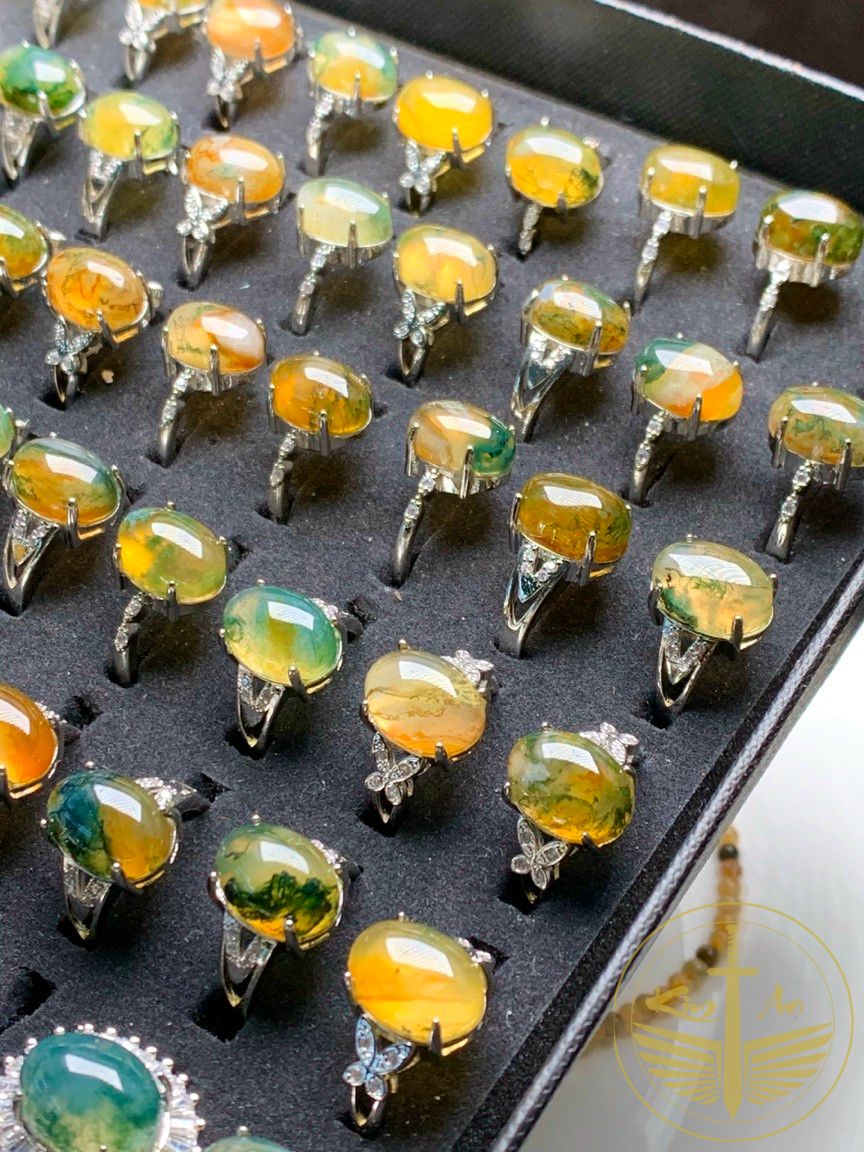 Nhẫn nữ si bạc đính mặt đá ngọc thủy tảo