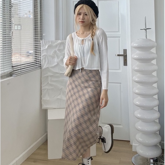 chân váy midi kẻ caro TKC17 LOLLIE STUDIO