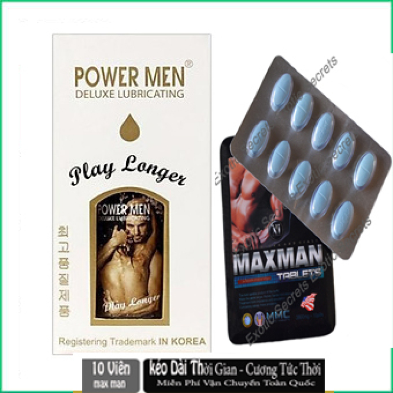 GEL XỊT BÔI TRƠN KÉO DÀI THỜI GIAN  POWER MEN PLAY LONGER CHAI 10ML + MM HỖ TRỢ CƯƠNG CỨNG HOÀN TOÀN TỰ NHIÊN - PM1 cao cấp