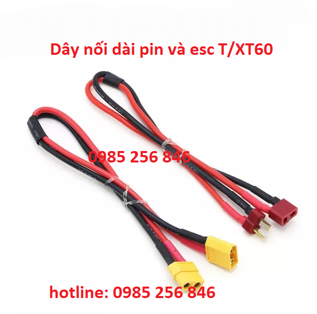 Dây nối dài pin awg 14, esc jack chữ t và xt60