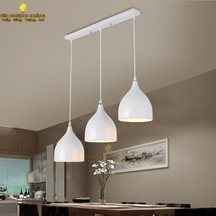 Đèn thả trang trí bàn ăn hình giọt nước - bộ ba đèn thả bàn ăn