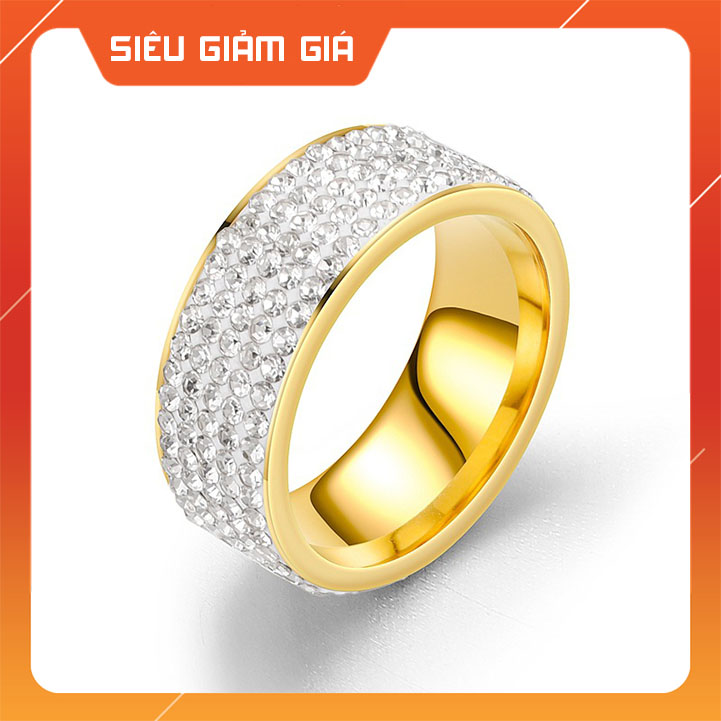 Nhẫn Nam Titan Đính Đá Phong Cách Thời Trang Cực Chất