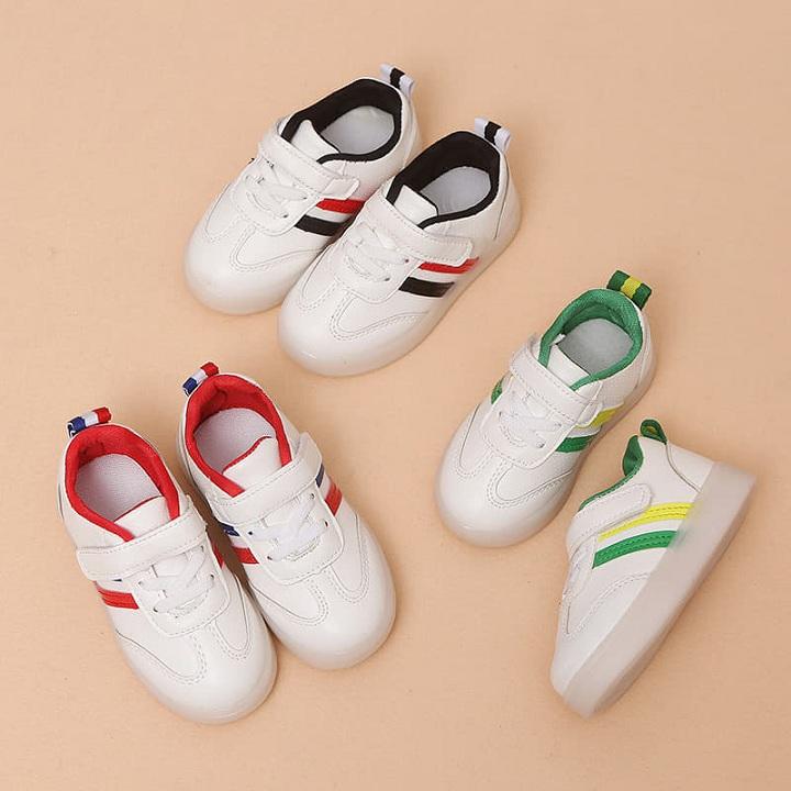giày sneaker 2 sọc có đèn cho bé trai - bé gái