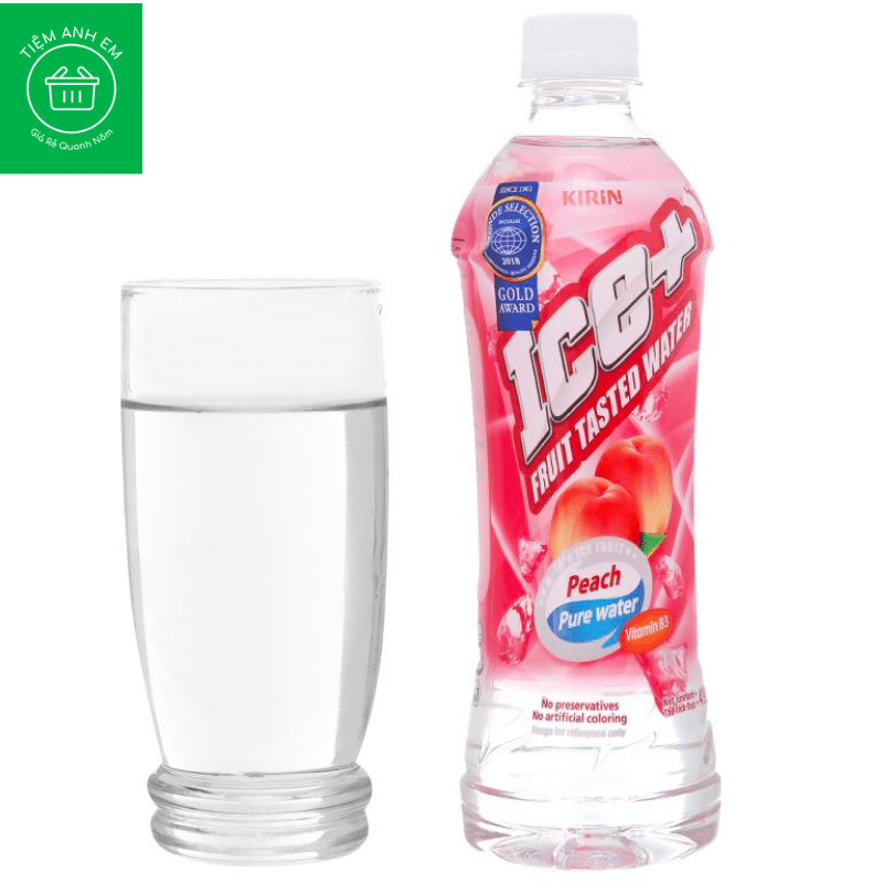 Nước uống Ice+ vị đào chai 490ml