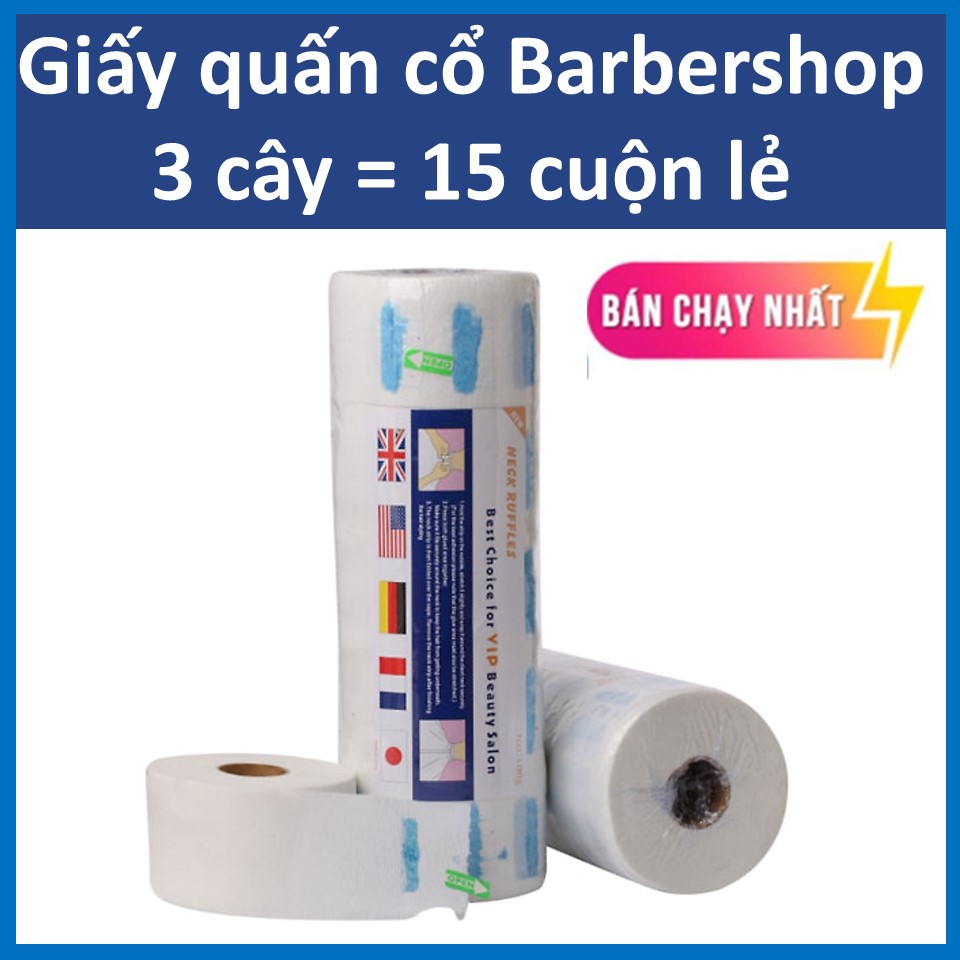 Combo 3 Giấy Quấn Cổ Cắt Tóc Dành Cho Barbershop/Salon Cây 5 Cuộn (100 Tờ/Cuộn)