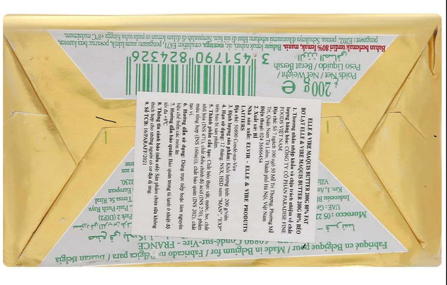 Bơ Marquis 80% béo - Gói 200gr