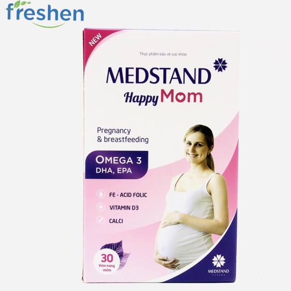 MEDSTAND Happy Mom - bổ sung vitamin, khoáng chất cần thiết cho phụ nữ trước, trong quá trình mang thai và cho con bú cao cấp