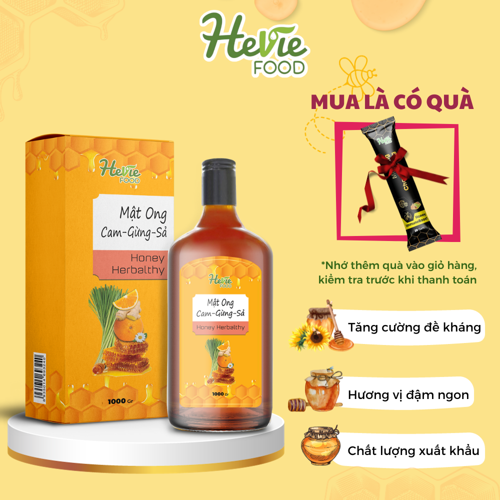 Mật ong Chanh Nghệ Curcumin Immuneboost HeVieFood.