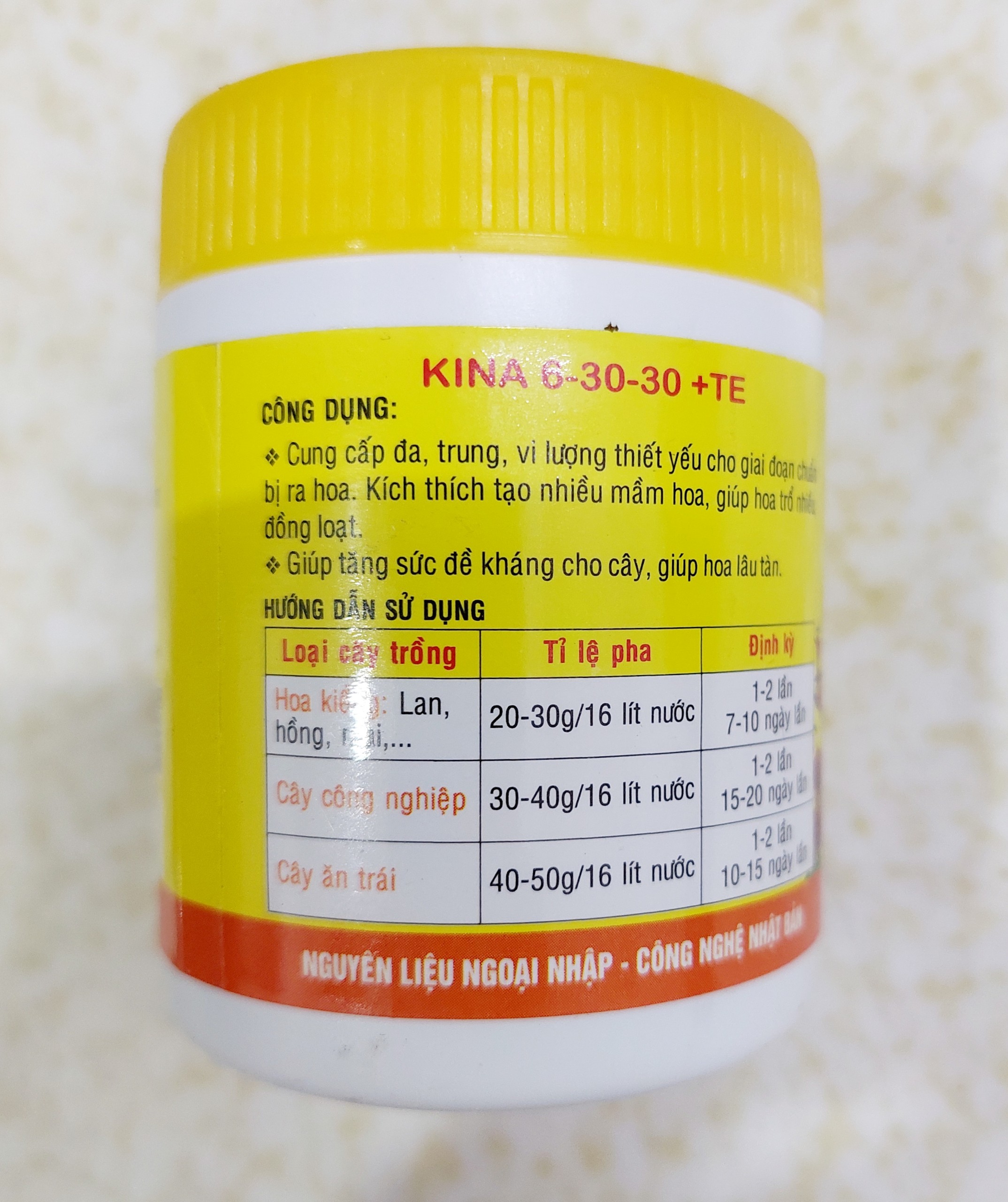[HCM]Phân Bón Lá NPK KINA 6-30-30 + TE hũ 100gr
